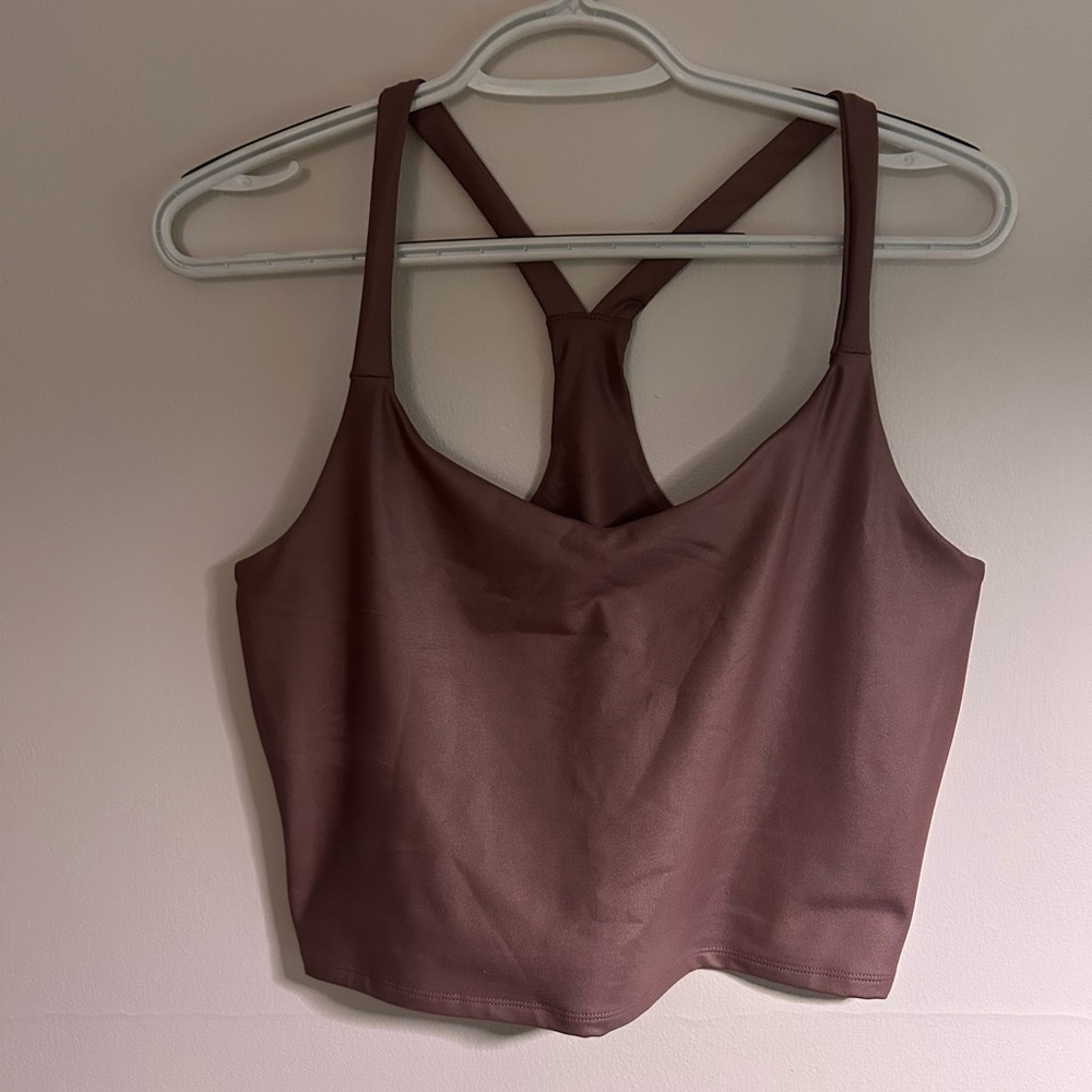 A&F stretchy metallic crop top